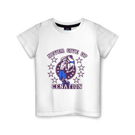 Детская футболка хлопок с принтом WWE John Cena  Never Give Up  (2) в Санкт-Петербурге, 100% хлопок | круглый вырез горловины, полуприлегающий силуэт, длина до линии бедер | wwe | бои без правил | джон сина