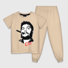 Детская пижама хлопок с принтом Че Гевара с сигарой в Санкт-Петербурге, 100% хлопок |  брюки и футболка прямого кроя, без карманов, на брюках мягкая резинка на поясе и по низу штанин
 | che | guevara | гевара | куба | личность | революция | че