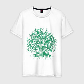 Мужская футболка хлопок с принтом Экология в Санкт-Петербурге, 100% хлопок | прямой крой, круглый вырез горловины, длина до линии бедер, слегка спущенное плечо. | дерево | орнамент | узор