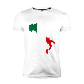Мужская футболка премиум с принтом Италия (Italy) в Санкт-Петербурге, 92% хлопок, 8% лайкра | приталенный силуэт, круглый вырез ворота, длина до линии бедра, короткий рукав | italy | государство | европа | европейский | италия | карта | рим | флаг
