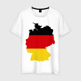 Мужская футболка хлопок с принтом Германия (Germany) в Санкт-Петербурге, 100% хлопок | прямой крой, круглый вырез горловины, длина до линии бедер, слегка спущенное плечо. | germany | германия | государство | европа | европейский | немцы | флаг