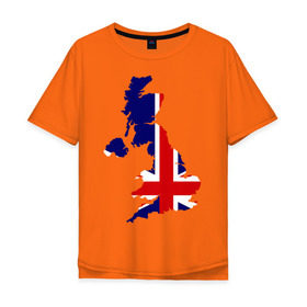 Мужская футболка хлопок Oversize с принтом Великобритания (Great Britain) в Санкт-Петербурге, 100% хлопок | свободный крой, круглый ворот, “спинка” длиннее передней части | great britain | англия | британия | британский | великобритания | королевский | флаг