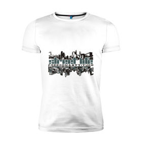 Мужская футболка премиум с принтом Street life в Санкт-Петербурге, 92% хлопок, 8% лайкра | приталенный силуэт, круглый вырез ворота, длина до линии бедра, короткий рукав | street life | urban style | уличная жизнь | уличный стиль | урбан стайл