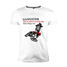 Мужская футболка премиум с принтом Gangster mafia в Санкт-Петербурге, 92% хлопок, 8% лайкра | приталенный силуэт, круглый вырез ворота, длина до линии бедра, короткий рукав | gangsters | гангстеры | костет | мафия | оружие | пистолет | револьвер