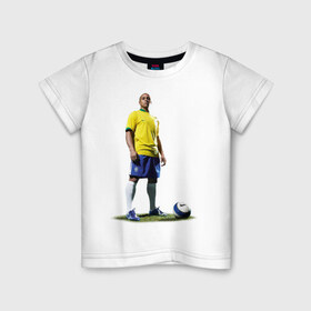 Детская футболка хлопок с принтом Roberto Carlos в Санкт-Петербурге, 100% хлопок | круглый вырез горловины, полуприлегающий силуэт, длина до линии бедер | 