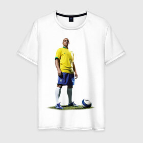 Мужская футболка хлопок с принтом Roberto Carlos в Санкт-Петербурге, 100% хлопок | прямой крой, круглый вырез горловины, длина до линии бедер, слегка спущенное плечо. | 
