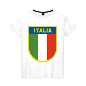 Женская футболка хлопок с принтом Италия в Санкт-Петербурге, 100% хлопок | прямой крой, круглый вырез горловины, длина до линии бедер, слегка спущенное плечо | государство | европа | европейский | италия | флаг