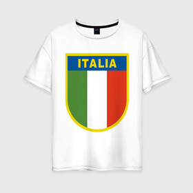 Женская футболка хлопок Oversize с принтом Италия в Санкт-Петербурге, 100% хлопок | свободный крой, круглый ворот, спущенный рукав, длина до линии бедер
 | государство | европа | европейский | италия | флаг