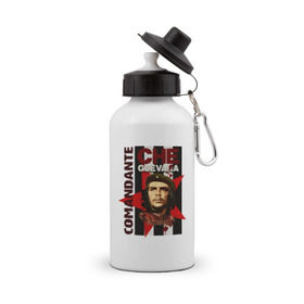 Бутылка спортивная с принтом Che Guevara (4) в Санкт-Петербурге, металл | емкость — 500 мл, в комплекте две пластиковые крышки и карабин для крепления | Тематика изображения на принте: че гевара