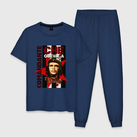 Мужская пижама хлопок с принтом Che Guevara (4) в Санкт-Петербурге, 100% хлопок | брюки и футболка прямого кроя, без карманов, на брюках мягкая резинка на поясе и по низу штанин
 | че гевара