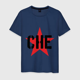 Мужская футболка хлопок с принтом Че Гевара - звезда в Санкт-Петербурге, 100% хлопок | прямой крой, круглый вырез горловины, длина до линии бедер, слегка спущенное плечо. | che | cuba | guevara | гевара | звезда | куба | че