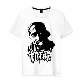 Мужская футболка хлопок с принтом 2pac (4) в Санкт-Петербурге, 100% хлопок | прямой крой, круглый вырез горловины, длина до линии бедер, слегка спущенное плечо. | gansta | hip | hip hop | hop | rap | tupac | реп | рэп | тупак | хип | хип хоп