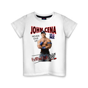 Детская футболка хлопок с принтом John Cena Extreme Rules в Санкт-Петербурге, 100% хлопок | круглый вырез горловины, полуприлегающий силуэт, длина до линии бедер | wwe | бои без правил | джон сина