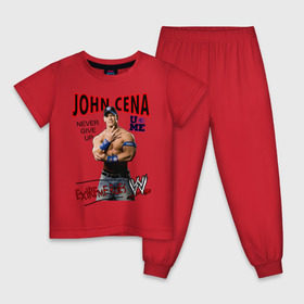 Детская пижама хлопок с принтом John Cena Extreme Rules в Санкт-Петербурге, 100% хлопок |  брюки и футболка прямого кроя, без карманов, на брюках мягкая резинка на поясе и по низу штанин
 | Тематика изображения на принте: wwe | бои без правил | джон сина