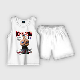 Детская пижама с шортами хлопок с принтом John Cena Extreme Rules в Санкт-Петербурге,  |  | Тематика изображения на принте: wwe | бои без правил | джон сина