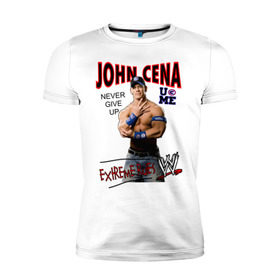 Мужская футболка премиум с принтом John Cena Extreme Rules в Санкт-Петербурге, 92% хлопок, 8% лайкра | приталенный силуэт, круглый вырез ворота, длина до линии бедра, короткий рукав | wwe | бои без правил | джон сина