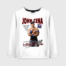 Детский лонгслив хлопок с принтом John Cena Extreme Rules в Санкт-Петербурге, 100% хлопок | круглый вырез горловины, полуприлегающий силуэт, длина до линии бедер | wwe | бои без правил | джон сина