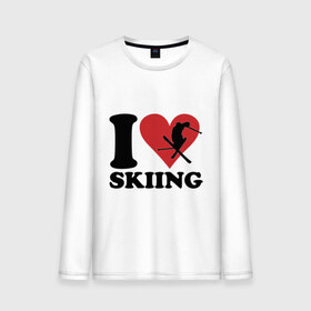Мужской лонгслив хлопок с принтом I love skiing - Я люблю кататься на лыжах в Санкт-Петербурге, 100% хлопок |  | i love | love skiing | зима | зимние виды спорта | каткться | лыжи | лыжник | люблю лыжи