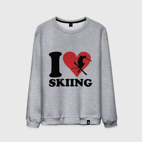 Мужской свитшот хлопок с принтом I love skiing - Я люблю кататься на лыжах в Санкт-Петербурге, 100% хлопок |  | Тематика изображения на принте: i love | love skiing | зима | зимние виды спорта | каткться | лыжи | лыжник | люблю лыжи