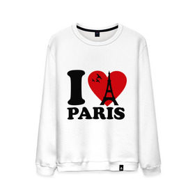 Мужской свитшот хлопок с принтом Я люблю Париж в Санкт-Петербурге, 100% хлопок |  | paris | париж | франция france | эйфелева башня | я люблю