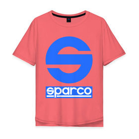 Мужская футболка хлопок Oversize с принтом Sparco (Спарко) в Санкт-Петербурге, 100% хлопок | свободный крой, круглый ворот, “спинка” длиннее передней части | sparco | автотюнинг | спарко | тюнинг