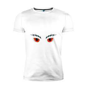 Мужская футболка премиум с принтом Кошачьи глаза (2) в Санкт-Петербурге, 92% хлопок, 8% лайкра | приталенный силуэт, круглый вырез ворота, длина до линии бедра, короткий рукав | глаза. взгляд | кошачьи глаза