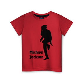 Детская футболка хлопок с принтом Michael Jackson (15) в Санкт-Петербурге, 100% хлопок | круглый вырез горловины, полуприлегающий силуэт, длина до линии бедер | michael jackson | pop | король | легенда | майкл джексон | поп | силуэт