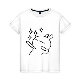 Женская футболка хлопок с принтом Disco rabbit в Санкт-Петербурге, 100% хлопок | прямой крой, круглый вырез горловины, длина до линии бедер, слегка спущенное плечо | disco rabbit | диско кролик | дискотека | кролик