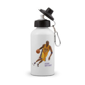 Бутылка спортивная с принтом Kobe Bryant - Lakers в Санкт-Петербурге, металл | емкость — 500 мл, в комплекте две пластиковые крышки и карабин для крепления | kobe bryant | lakers | nba | баскет | коби брайнт | нба