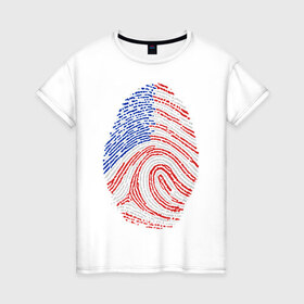 Женская футболка хлопок с принтом Made in USA в Санкт-Петербурге, 100% хлопок | прямой крой, круглый вырез горловины, длина до линии бедер, слегка спущенное плечо | 