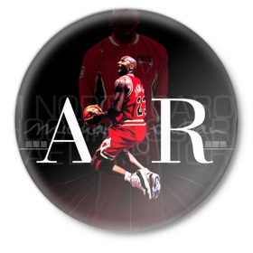 Значок с принтом Michael Jordan в Санкт-Петербурге,  металл | круглая форма, металлическая застежка в виде булавки | basket | basketball | michael jordan | баскет | баскетбол | майкл джордан