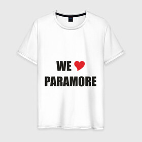 Мужская футболка хлопок с принтом Paramore в Санкт-Петербурге, 100% хлопок | прямой крой, круглый вырез горловины, длина до линии бедер, слегка спущенное плечо. | paramore | rock | we love | параморе | рок | сердце