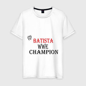 Мужская футболка хлопок с принтом WWE Batista в Санкт-Петербурге, 100% хлопок | прямой крой, круглый вырез горловины, длина до линии бедер, слегка спущенное плечо. | batista | m 1 | m1 | wwe | wwe raw | батишта | бои без правил | м 1 | м1 | реслинг | рестлинг