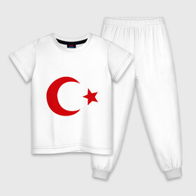 Детская пижама хлопок с принтом Турция в Санкт-Петербурге, 100% хлопок |  брюки и футболка прямого кроя, без карманов, на брюках мягкая резинка на поясе и по низу штанин
 | turkey | полумесяц | турция | флаги