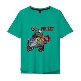 Мужская футболка хлопок Oversize с принтом Phuket (4) в Санкт-Петербурге, 100% хлопок | свободный крой, круглый ворот, “спинка” длиннее передней части | слон