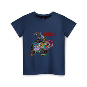 Детская футболка хлопок с принтом Phuket (4) в Санкт-Петербурге, 100% хлопок | круглый вырез горловины, полуприлегающий силуэт, длина до линии бедер | слон