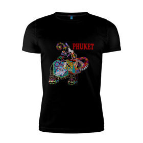 Мужская футболка премиум с принтом Phuket (4) в Санкт-Петербурге, 92% хлопок, 8% лайкра | приталенный силуэт, круглый вырез ворота, длина до линии бедра, короткий рукав | слон