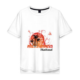 Мужская футболка хлопок Oversize с принтом Thailand в Санкт-Петербурге, 100% хлопок | свободный крой, круглый ворот, “спинка” длиннее передней части | слон