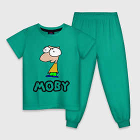 Детская пижама хлопок с принтом Moby в Санкт-Петербурге, 100% хлопок |  брюки и футболка прямого кроя, без карманов, на брюках мягкая резинка на поясе и по низу штанин
 | dj | moby | диджей | певцы | прикольные