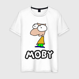 Мужская футболка хлопок с принтом Moby в Санкт-Петербурге, 100% хлопок | прямой крой, круглый вырез горловины, длина до линии бедер, слегка спущенное плечо. | dj | moby | диджей | певцы | прикольные