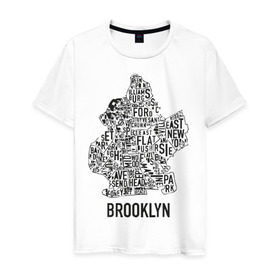 Мужская футболка хлопок с принтом Brooklyn в Санкт-Петербурге, 100% хлопок | прямой крой, круглый вырез горловины, длина до линии бедер, слегка спущенное плечо. | Тематика изображения на принте: gangsta | gansta | hip | hip hop | hop | rap | бруклин | рэп | хип | хип хоп | хипхоп | хоп