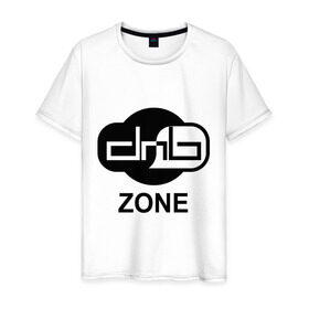 Мужская футболка хлопок с принтом DNB zone в Санкт-Петербурге, 100% хлопок | прямой крой, круглый вырез горловины, длина до линии бедер, слегка спущенное плечо. | dnb | zone | бас | драм