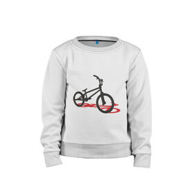 Детский свитшот хлопок с принтом BMX 1 в Санкт-Петербурге, 100% хлопок | круглый вырез горловины, эластичные манжеты, пояс и воротник | bmx | велик | вело | велогонки | велорейсинг | велосипед | спортивный велосипед | фрирайд | эктрим