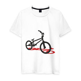 Мужская футболка хлопок с принтом BMX 1 в Санкт-Петербурге, 100% хлопок | прямой крой, круглый вырез горловины, длина до линии бедер, слегка спущенное плечо. | bmx | велик | вело | велогонки | велорейсинг | велосипед | спортивный велосипед | фрирайд | эктрим