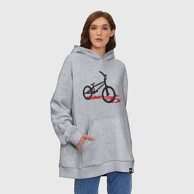 Худи SuperOversize хлопок с принтом BMX 1 в Санкт-Петербурге, 70% хлопок, 30% полиэстер, мягкий начес внутри | карман-кенгуру, эластичная резинка на манжетах и по нижней кромке, двухслойный капюшон
 | bmx | велик | вело | велогонки | велорейсинг | велосипед | спортивный велосипед | фрирайд | эктрим
