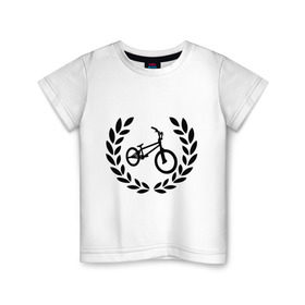 Детская футболка хлопок с принтом BMX 2 в Санкт-Петербурге, 100% хлопок | круглый вырез горловины, полуприлегающий силуэт, длина до линии бедер | bmx | велик | вело | велогонки | велорейсинг | велосипед | спортивный велосипед | фрирайд | эктрим