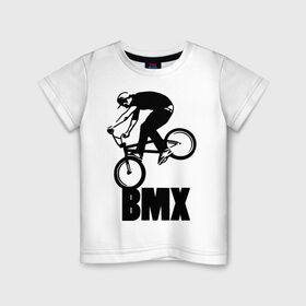 Детская футболка хлопок с принтом BMX 3 в Санкт-Петербурге, 100% хлопок | круглый вырез горловины, полуприлегающий силуэт, длина до линии бедер | bmx | free style | бмэкс | велик | вело | велосипедист | фристайл | экстрим | экстримальный