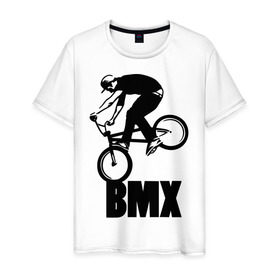 Мужская футболка хлопок с принтом BMX 3 в Санкт-Петербурге, 100% хлопок | прямой крой, круглый вырез горловины, длина до линии бедер, слегка спущенное плечо. | bmx | free style | бмэкс | велик | вело | велосипедист | фристайл | экстрим | экстримальный