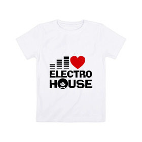 Детская футболка хлопок с принтом Electro house love в Санкт-Петербурге, 100% хлопок | круглый вырез горловины, полуприлегающий силуэт, длина до линии бедер | эквалайзер