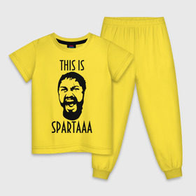 Детская пижама хлопок с принтом This is Spartaaa (2) в Санкт-Петербурге, 100% хлопок |  брюки и футболка прямого кроя, без карманов, на брюках мягкая резинка на поясе и по низу штанин
 | 300 спартанцев | this is sparta | король леонид | леонид | это спарта